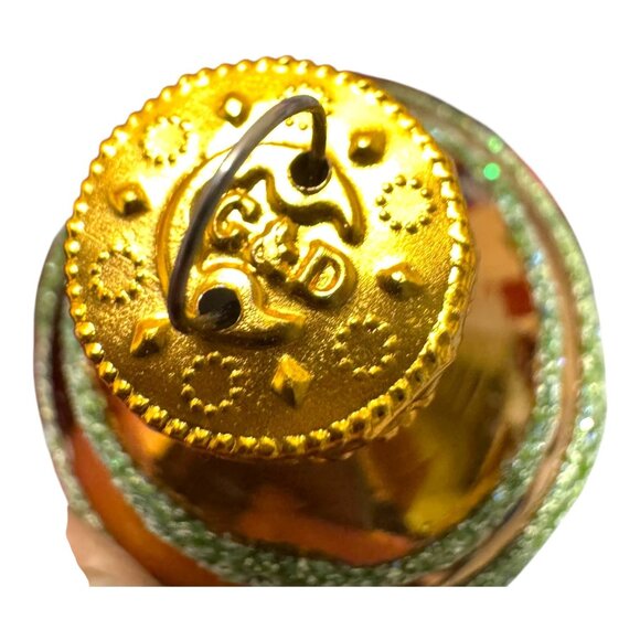 Vintage G&D Set Of 12 Mini Christmas Ornaments Glitter & Metallic Gold Red Green - Picture 9 of 10
